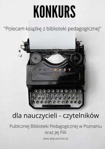 Plakat konkursu „Polecam książkę z biblioteki pedagogicznej”